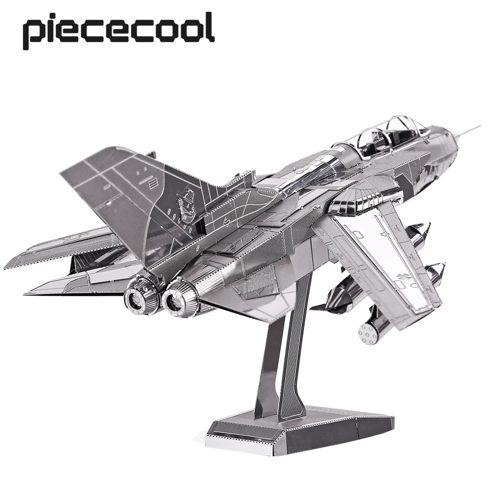 Piececool-3D Metal Puzzles para Adultos, Tornado Fighter Jets, Brinquedo DIY, Brain Teaser Model Kits, Melhores Presentes de Aniversário