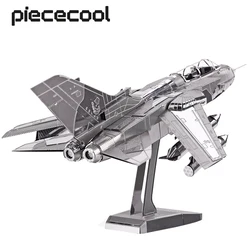 Piececool 3D Metal Puzzles for Adult Tornado Fighter Jets DIY Toy Jigsaw Brain Teaser Model Kits Best Birthday Gifts