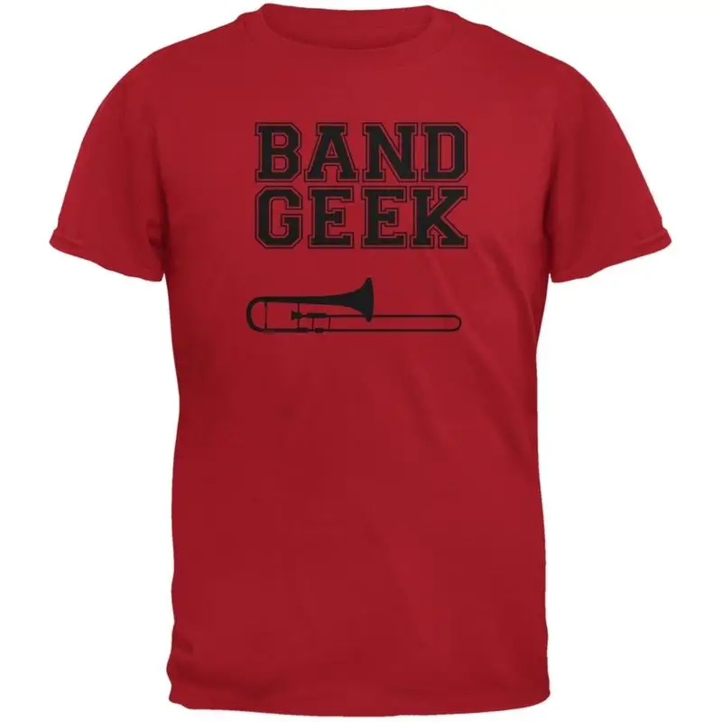 

Band Geek Trombone Red Adult T Shirt