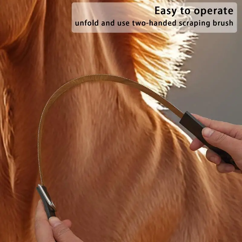 Horse Shedding Comb Stainless Steel Double Sided Shedding Scraper Soft Grip Handle Horse Shedding Tool Pets Grooming For Short