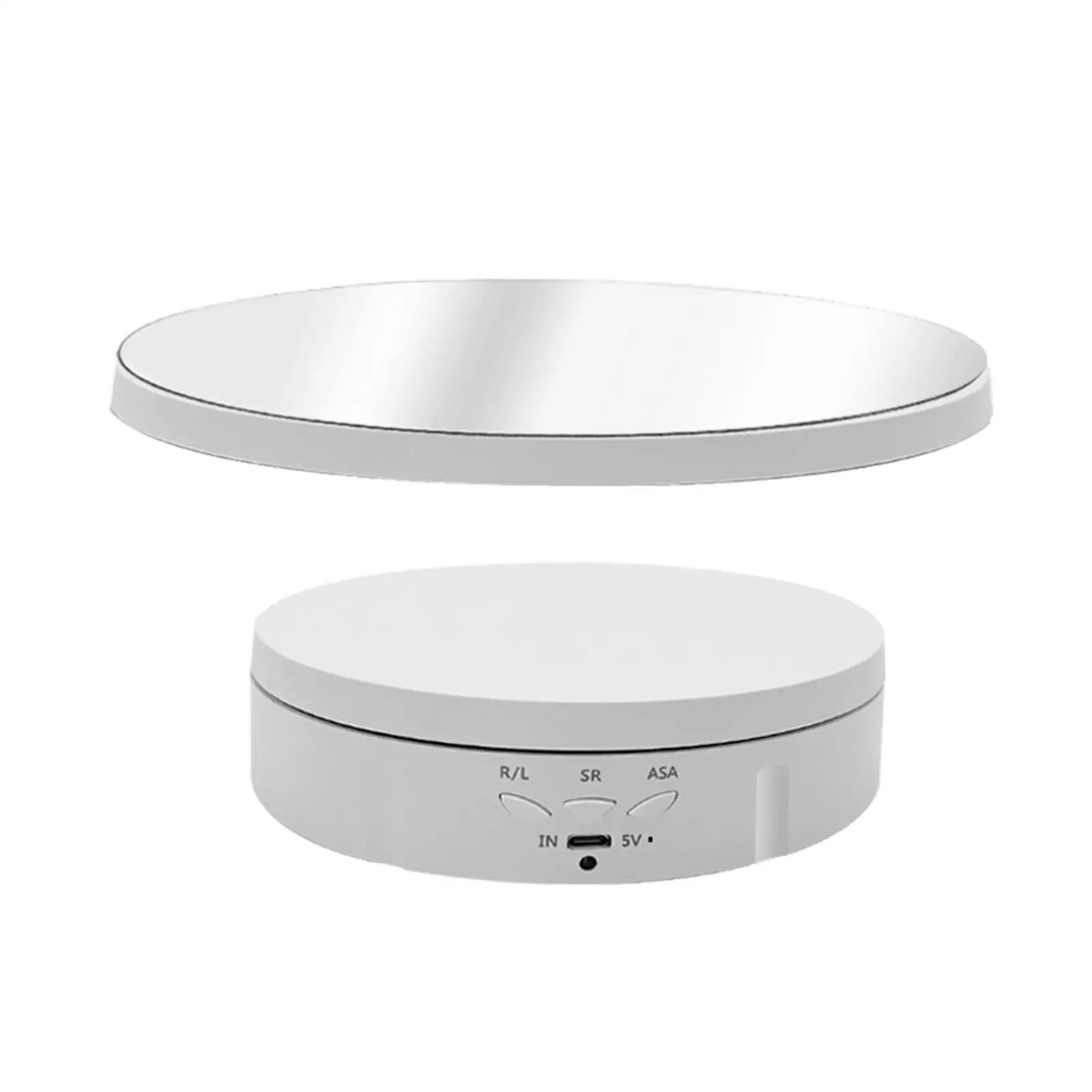 Rotating Display Stand with Remote Control 360 Degree Mirror Covered Turntable for Photography Jewelry Watch Showcase