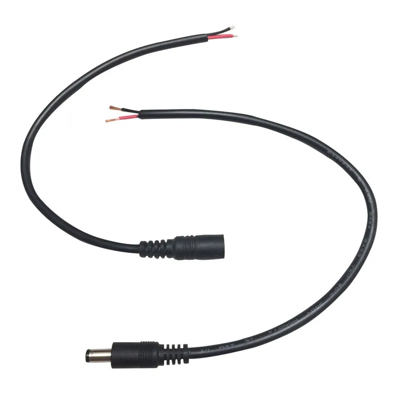 Câble d'alimentation à fourche à courant continu, 5.5 × 2.1mm mâle, câble divisé d'alimentation 600 cc, fil 18awg, alimentation de caméra de surveillance, connecteur d'alimentation LED F1