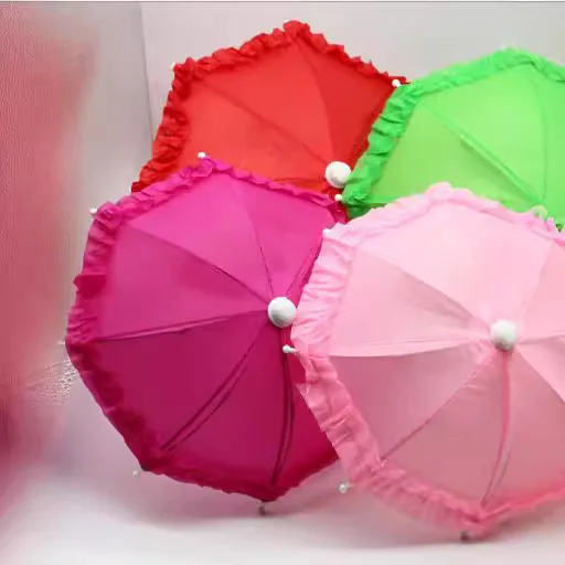 18 Inches Dolls Accessories Toy Doll Umbrella Solid Color Exquisite Decorate Beautiful Brithday Gift for Friend or Children