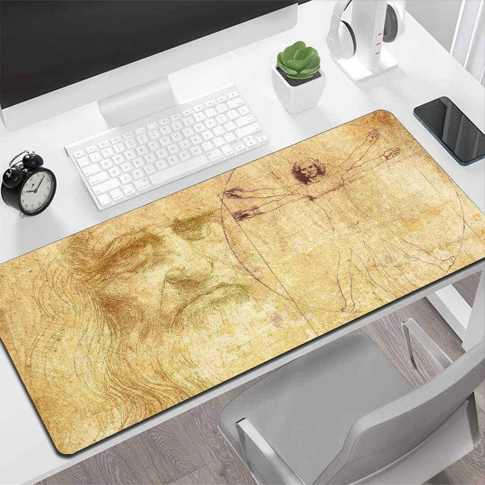 Leonardo da Vinci Art Large Mouse Pad Gaming Mouse Pad PC Gamer Computer Mouse Mat Big Mousepad XXL Keyboard Desk Mat Mause Pad