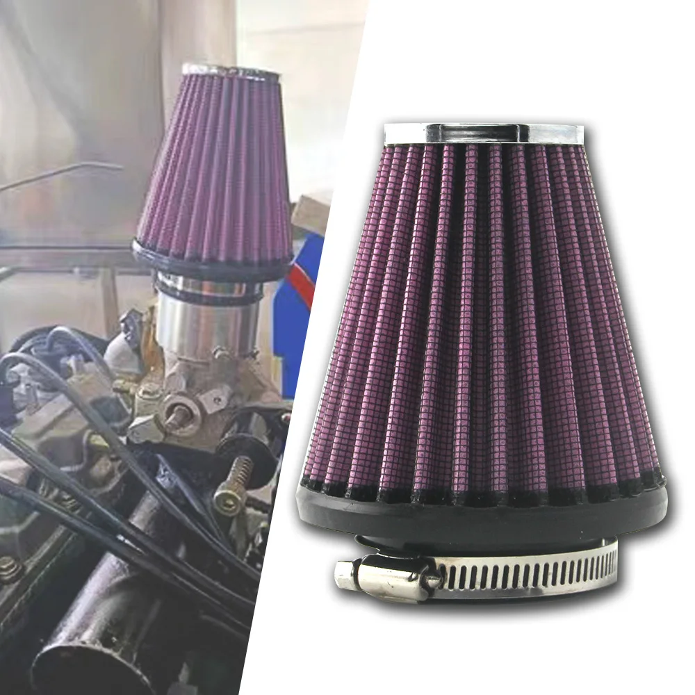 1Pc Universal Round Tapered Car Motorcycle Air Filter 51mm 2 inch Intake Filter