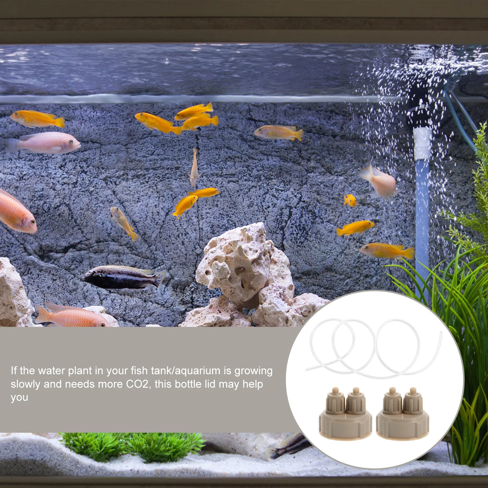 

1 Set Of Reactor Bottle Caps Diy Co2 Generator Bottle Lids For Aquarium Plants System Supplies Portable Co2 Accessories Fish