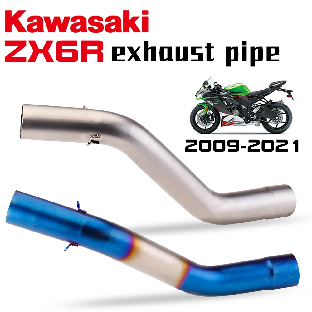 

ZX6R ZX10R Motorcycle Exhaust Contact Middle Link Pipe Slip on Exhaust For ZX 10 ZX-10R 2008-2017 ZX 6R ZX-6R 2009-2014