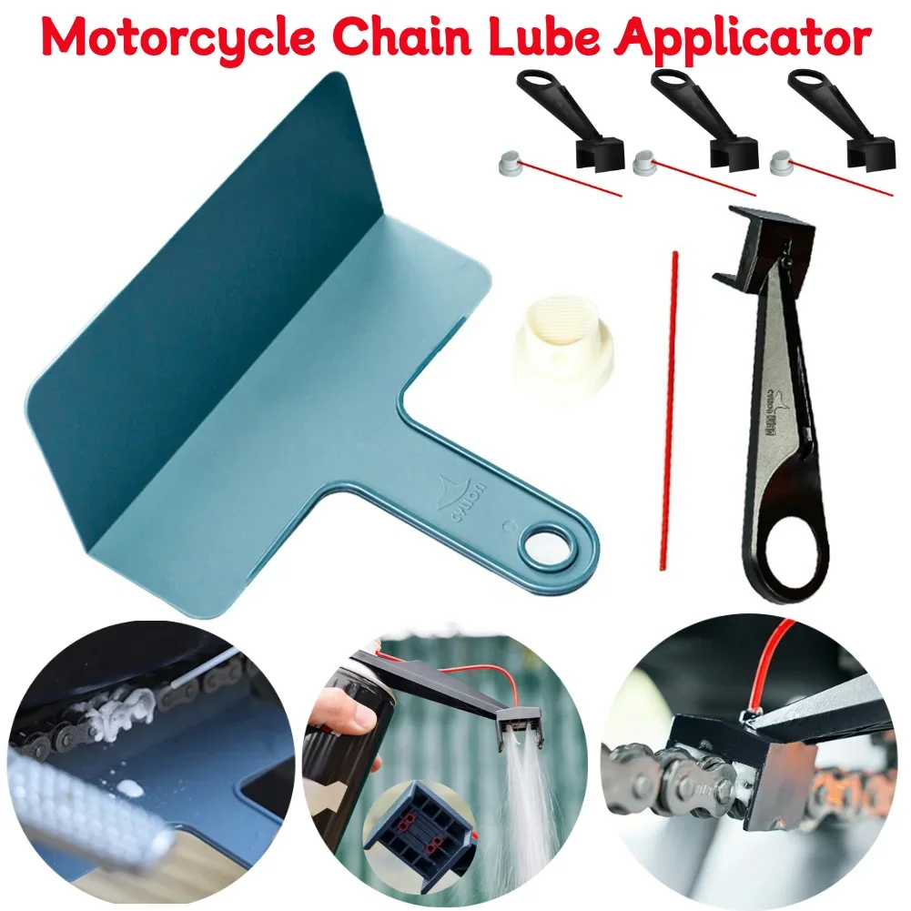 

Motorcycle Chain Lube Oiler Tool with Splash Guard Mess-Free Chain Wax Chain Cleaner Attachment Motorcycle Chain Oil Applicator