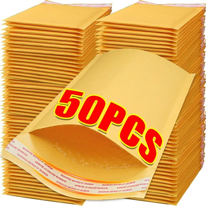 Sobres acolchados de 10-50 Uds., bolsas de envío, sobres de burbujas Kraft, todos los tamaños, antigolpes, suministros de envío para pequeñas empresas, almacenamiento en el hogar