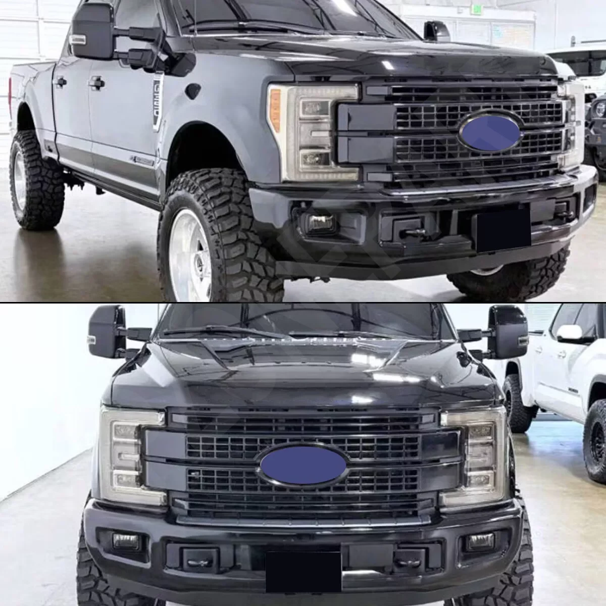 Передний бампер, верхняя гоночная решетка, замена для Ford F250 F-350 F-450, 2017 2018 2019, передняя решетка сверхпромокаемой в сборе UM, черный агат