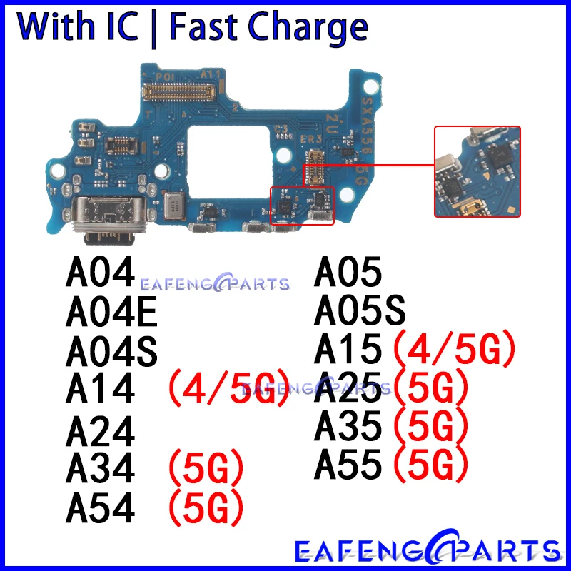 Usb Dock Charger Port for Samsung Galaxy A04 A04E A04S A14 A24 A34 A54 A05 A05S A15 A25 A35 A55 4G 5G Charging Board Module