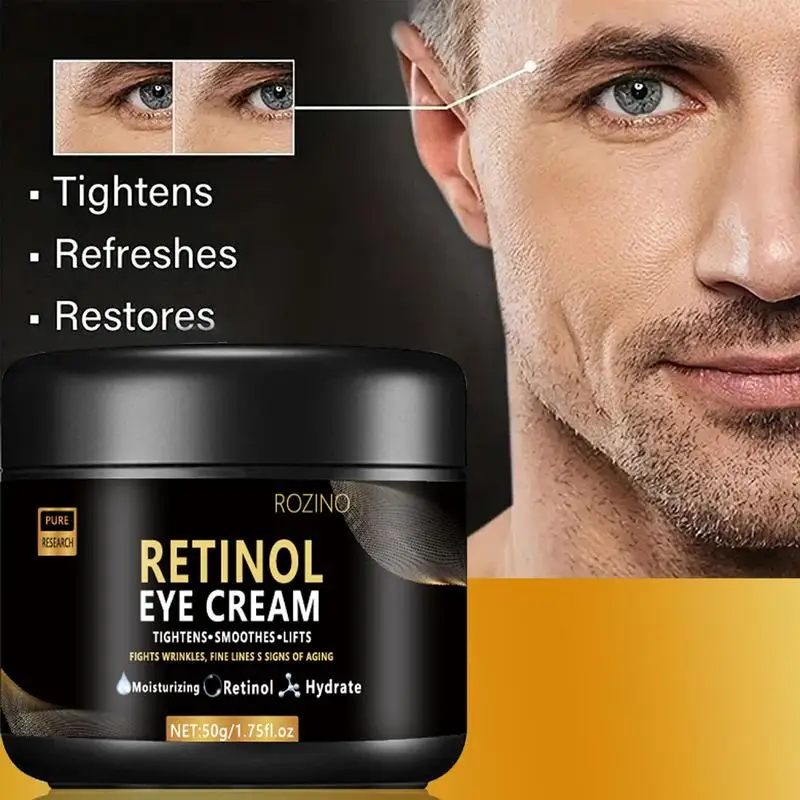 Crema de ojos hidratante para ojeras para hombres, crema de Retinol para bolsas, 1,75 flOz