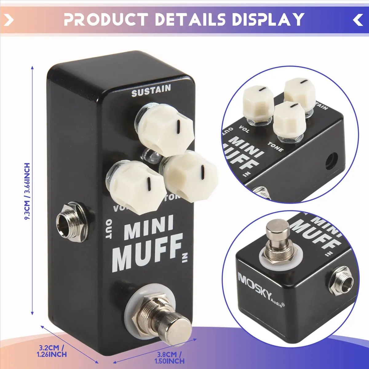 

Y46A HOT Mini Muff Fuzz Distortion Педаль эффектов для электрогитары