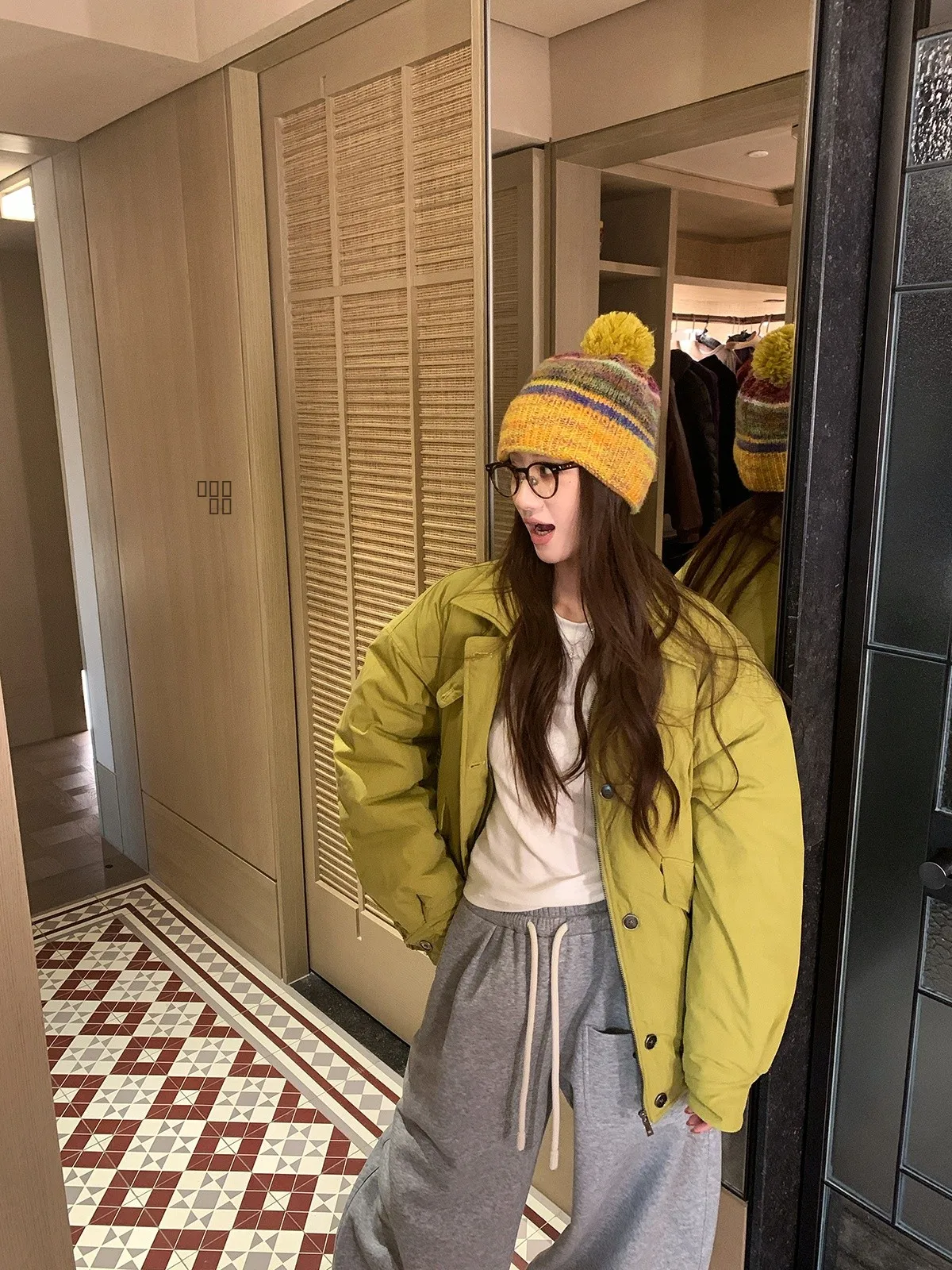 

Warm Cotton Jaet Women's Casual Loose Collar Winter ort Top Xianai No Spice American Sle Commute Straight Tube pe