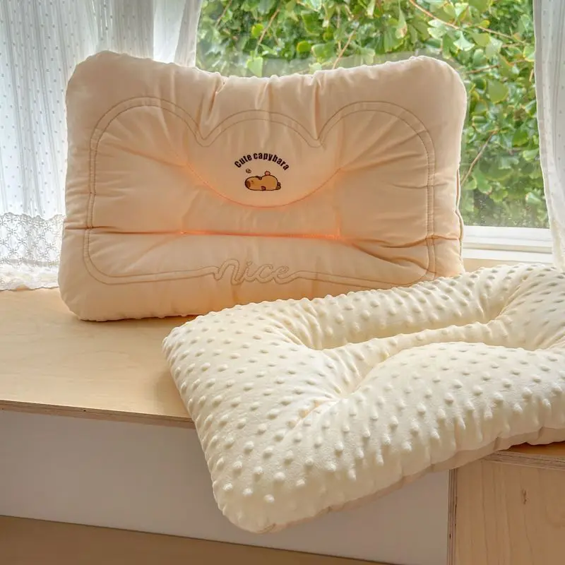 

Knitted Cotton Bean Velvet Headrest For Students And Children With A Soft Touch And Neck Protection Pillow Core