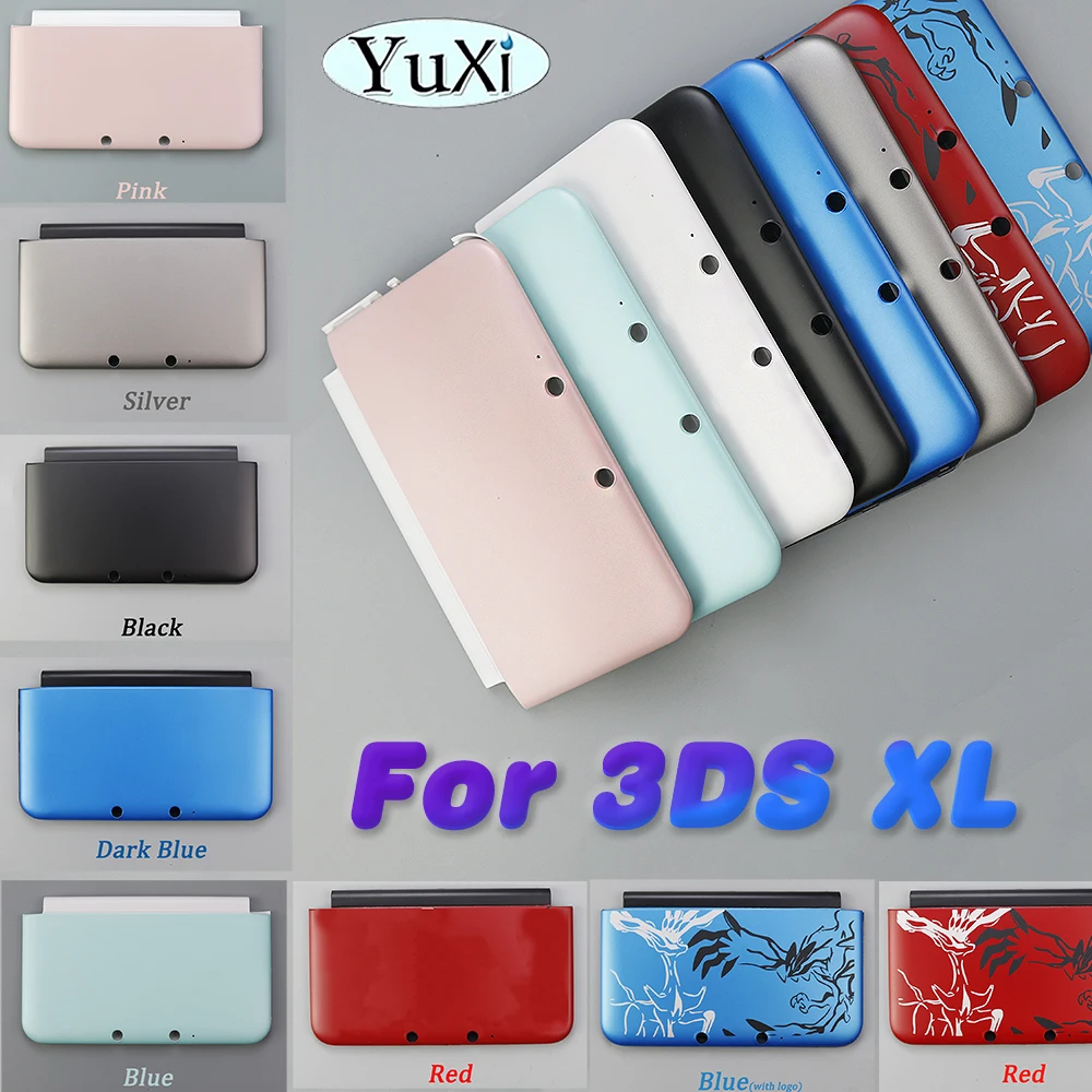 1Pcs Top & Bottom Housing Shell For 3DS XL Console Aluminum Faceplate Front Back Plastic Skin Cover Box Case