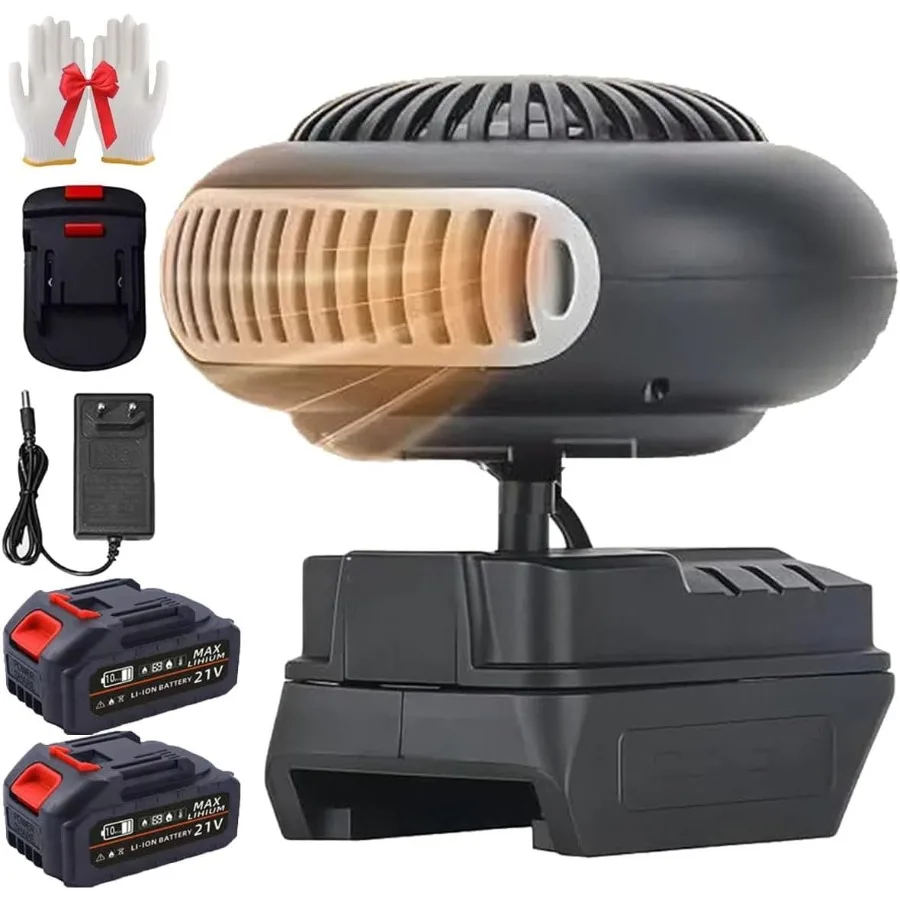 

Battery Powered Heater Portable Car Heater Fan Window Defroster with Battery Charger for Car Office Indoor Camping Under Desk 3