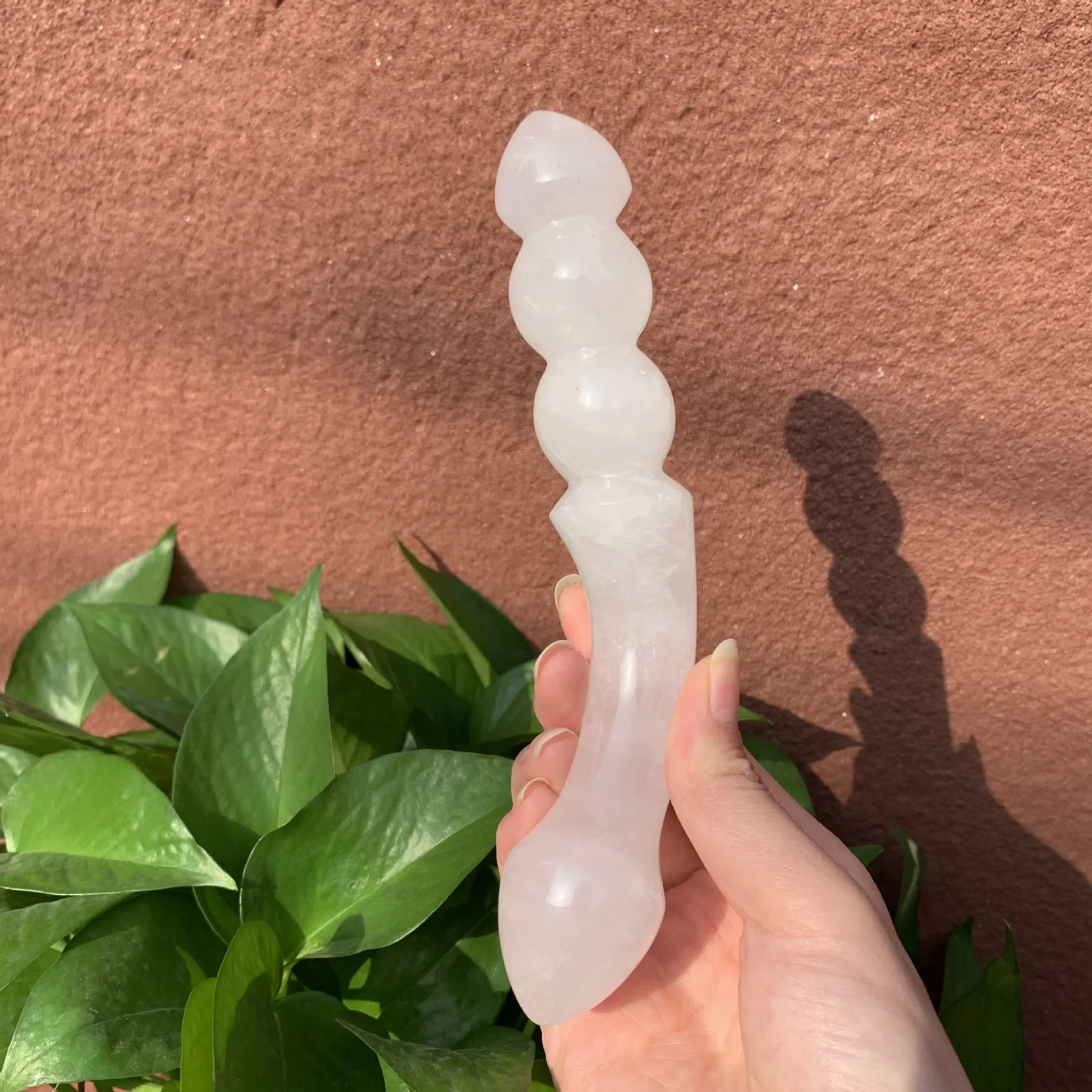 White Crystal Massage Stick Natural Rose Quartz Wands Good Quality Crystal Massage  Stone Ornament Gift Gemstone Crafts