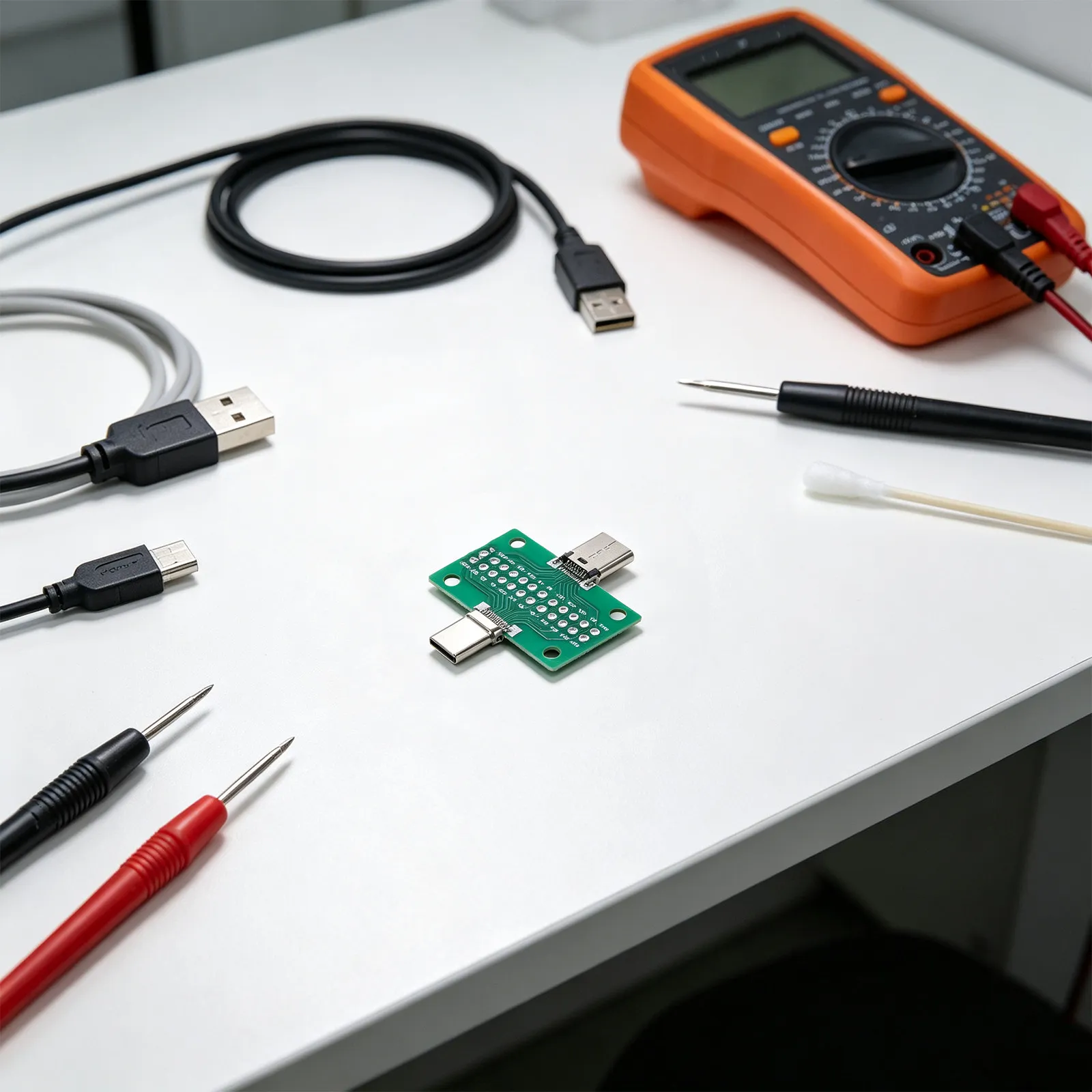 Type C Data Cable Adapter Board Dual-Sided Insertion USB 3.1 Male to Female Test Board Stable Connection Type C Debugging