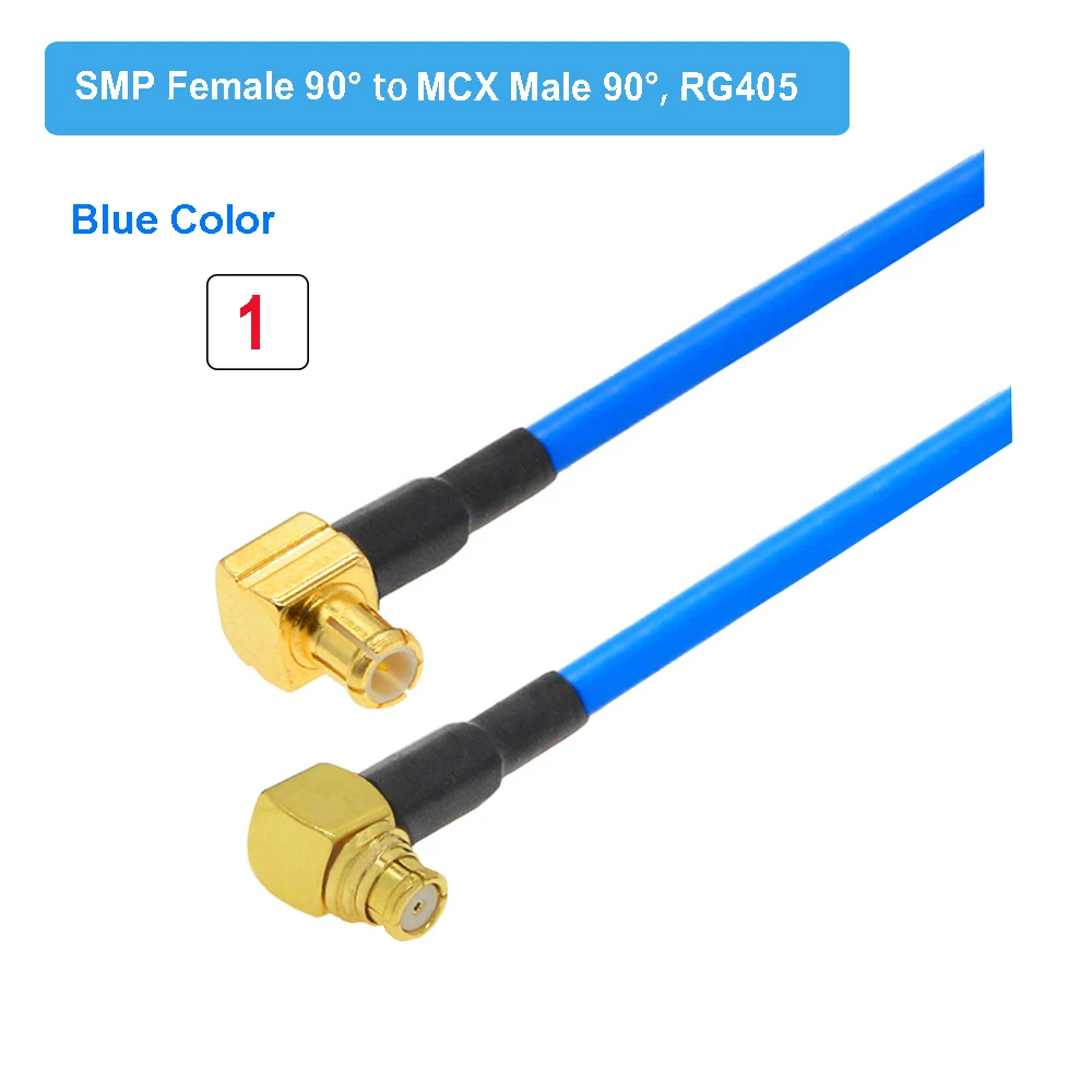 1PCS RG405 SMP to MCX Cable SMP Female/ Male to MCX Male Straight/ Right Angle 90° SMP Jumper High Frequency 086 Pigtail BEVOTOP