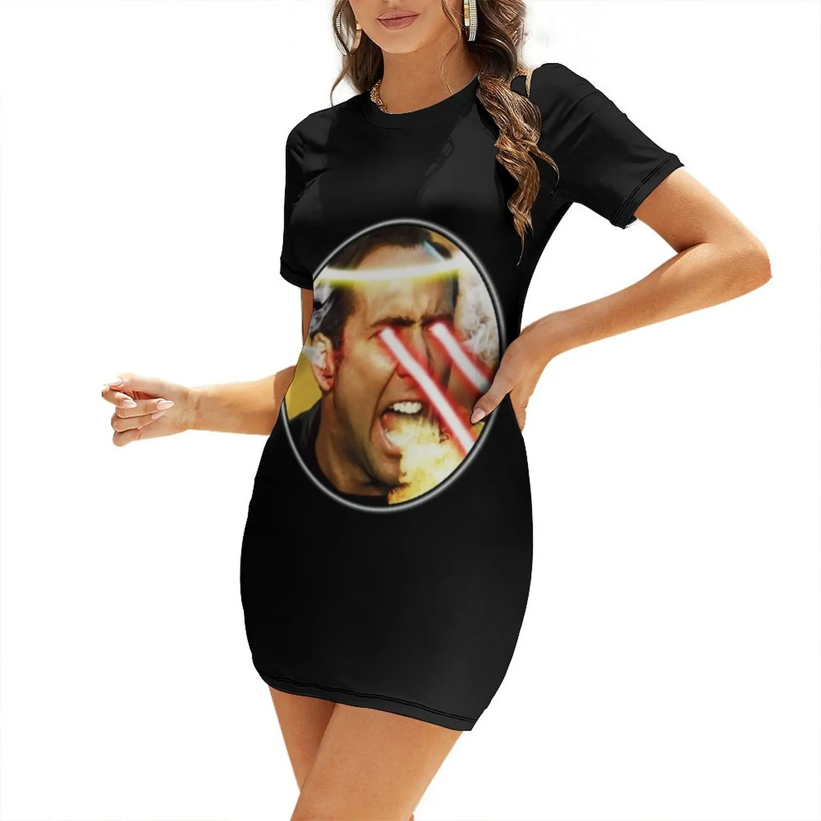 Nicolas Cage Rage - Nicholas Cage - Nick Cage - Nic Short Sleeved Dress Beachwear