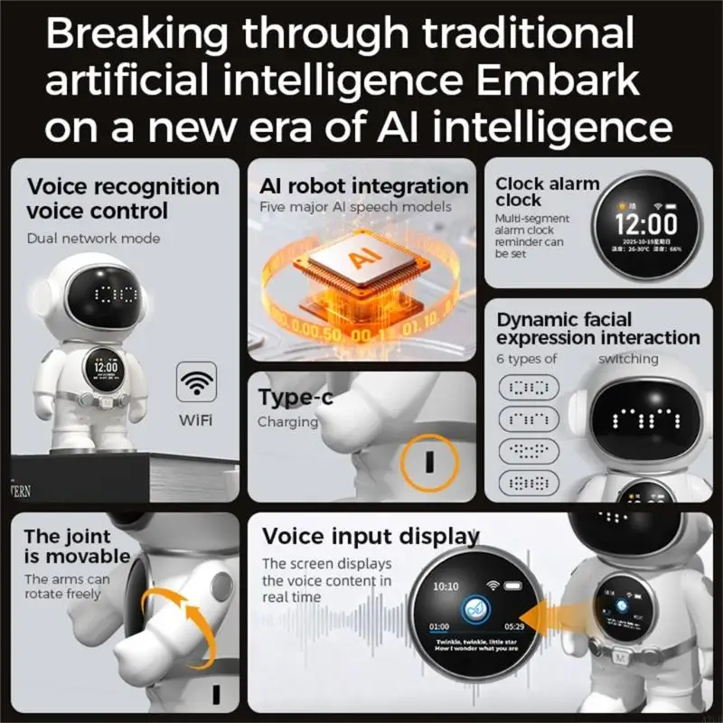 Robot astronaute Intelligent AI, haut-parleur vocal interactif, jouet pour enfants, développement des compétences linguistiques