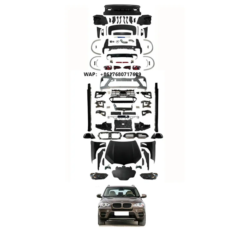 X5 E70 Upgrade 2024 X5M F95 Style Bodykit Headlight Tail Light Rear Lip Bumper Hood Side Skirt Fender Tailgate Body Kits for