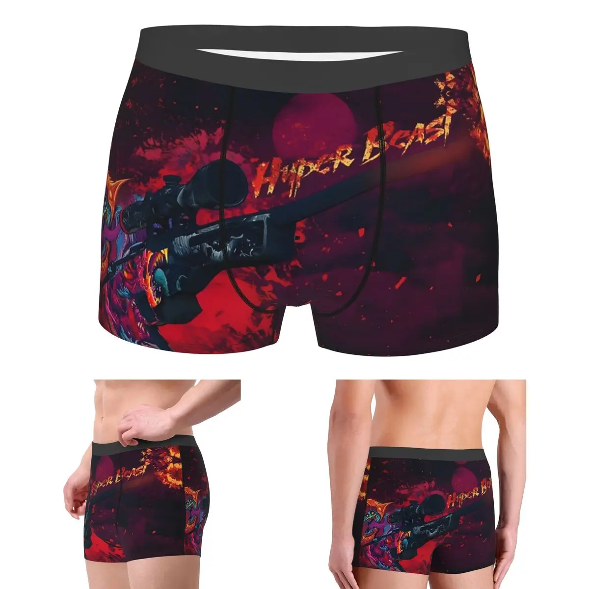 

Трусы-боксеры, шорты Hyper Beast, трусики с фото, мужское мягкое нижнее белье для Homme, мужские подарки бойфренду