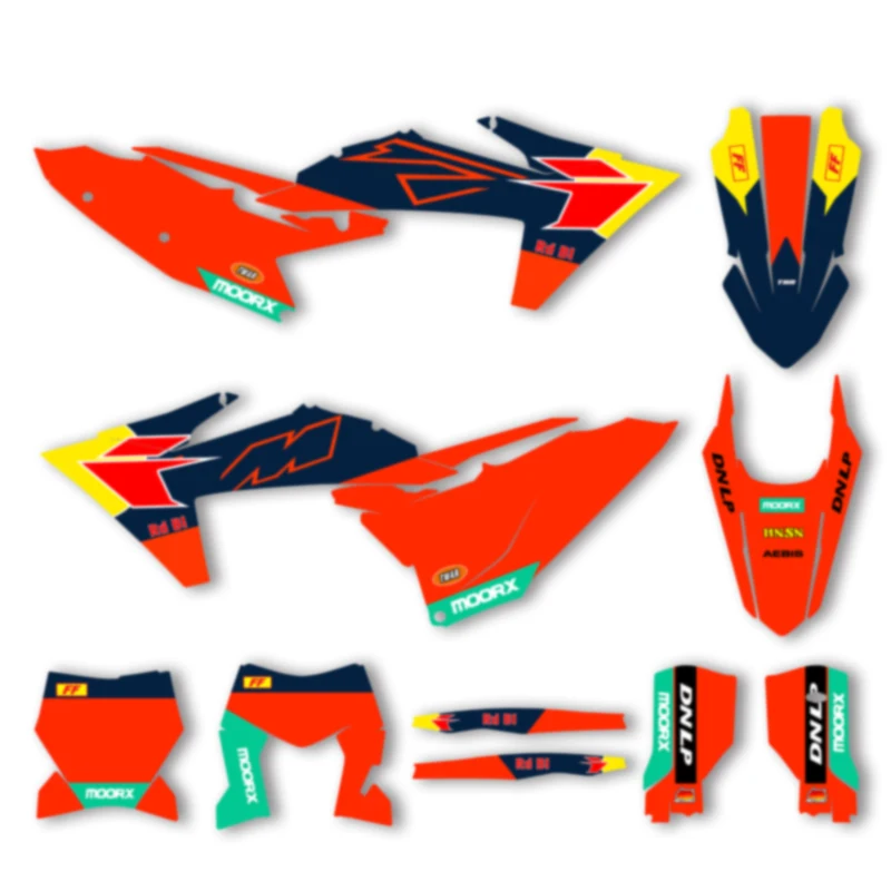 

DSMTECH Motorcycle Graphics Background Decal for KTM 125 250 300 350 450 2023-2025 SXF 2024-2026EXC Decals Stickers Kits 008