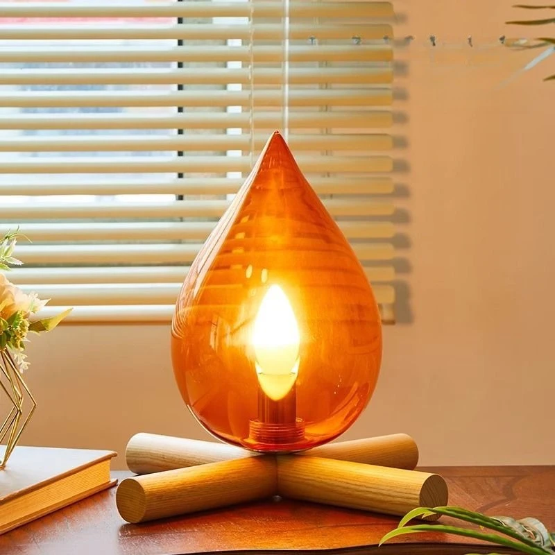 

Fire lamp table lamp retro atmosphere bedroom bedside homestay decoration creative birthday gift flame