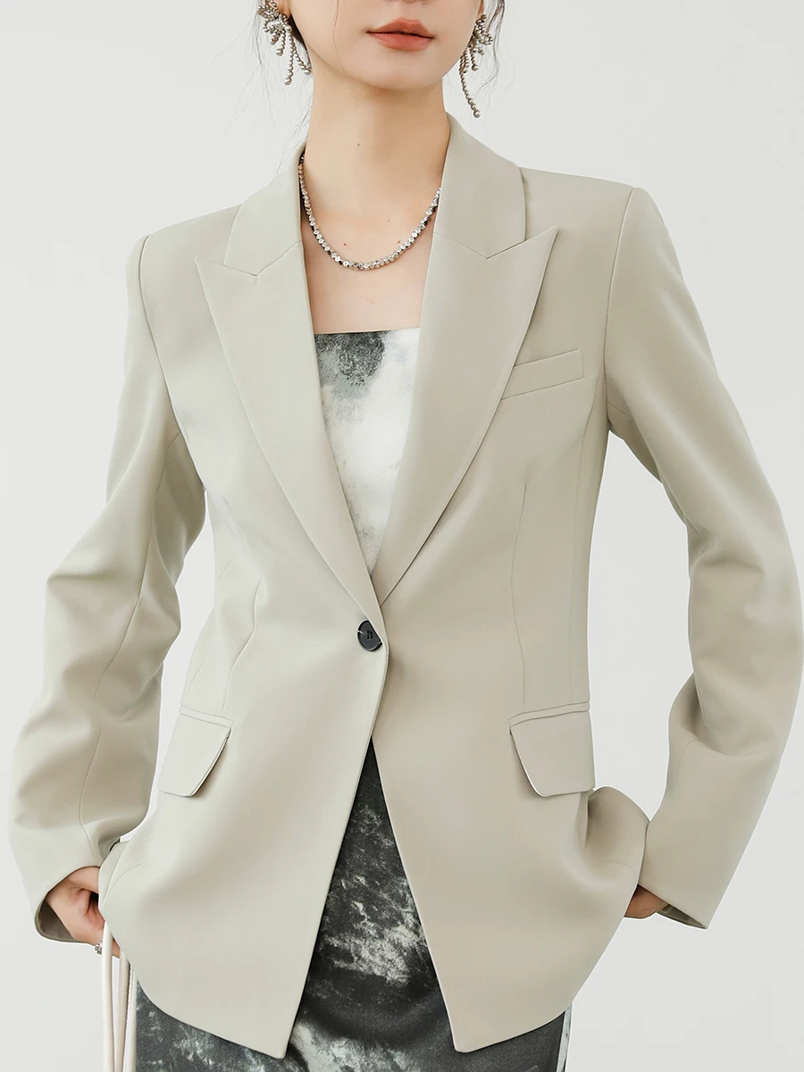 

Женский костюм Ele Tailored: пиджак 2025 года, осенняя новинка, приталенный, повседневный, для офиса, в западном стиле, модная верхняя одежда