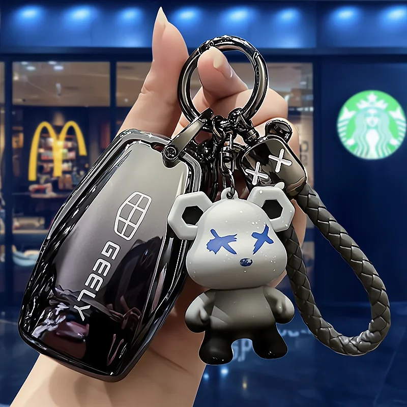 TPU Car Key Case Cover For Geely Emgrand X7 EX7 Coolray 2019-2020 Auto Styling Fob Keychain Protective Accessories