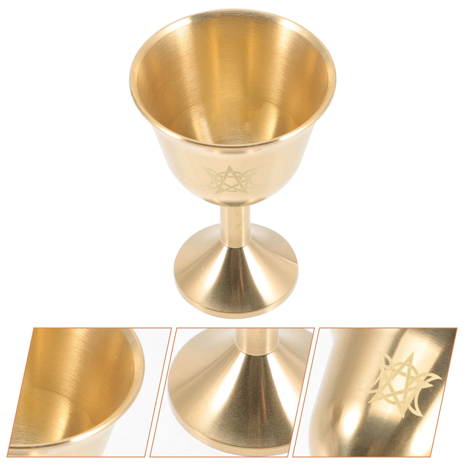 

Vintage Copper Chalice Goblet Golden Buddhist Home Decor Unique Collector Gift