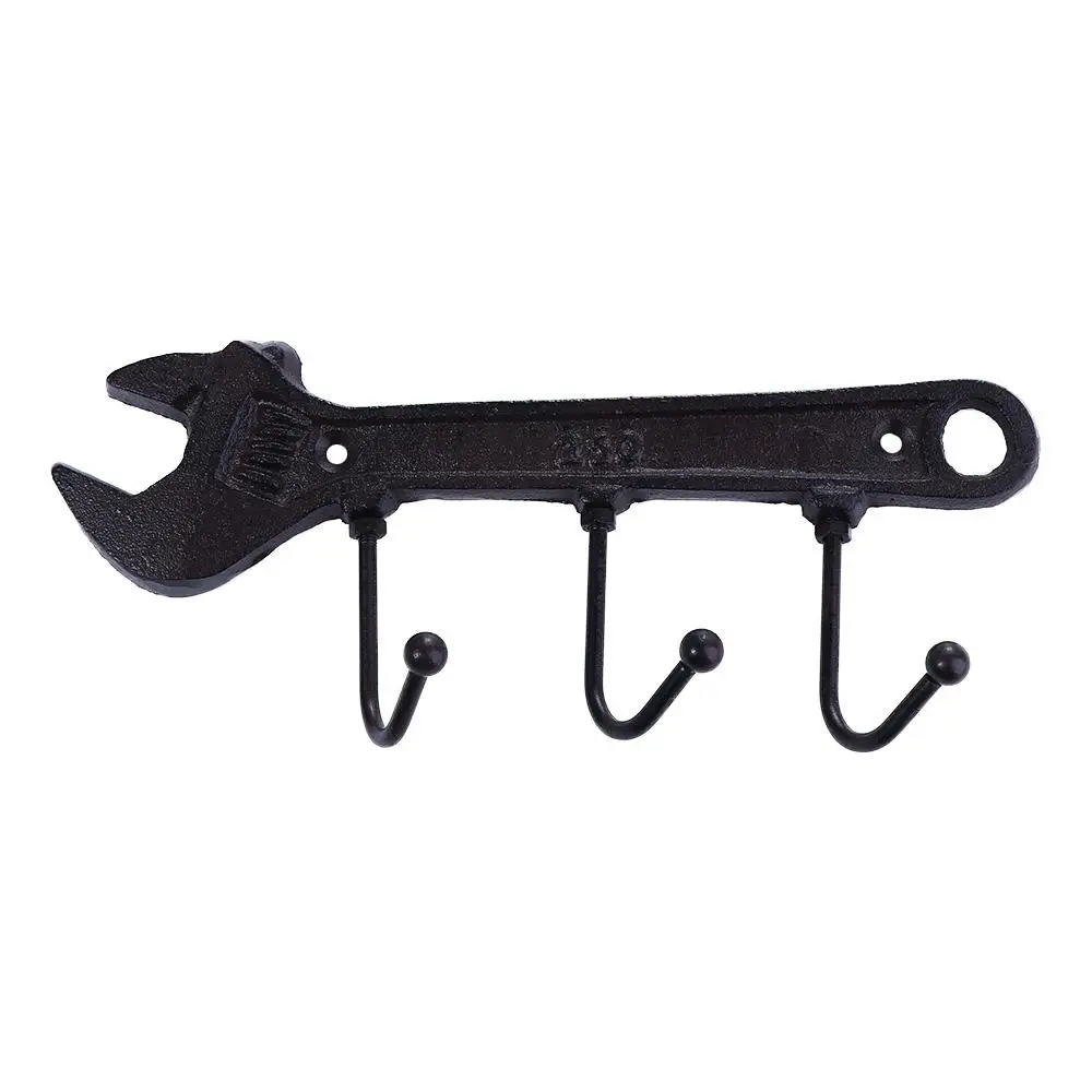 Cast Iron Retro Spanner Shape for Garden Bar Store Wall Mounted Home Decoration Hook Key Rack Metal Hanger