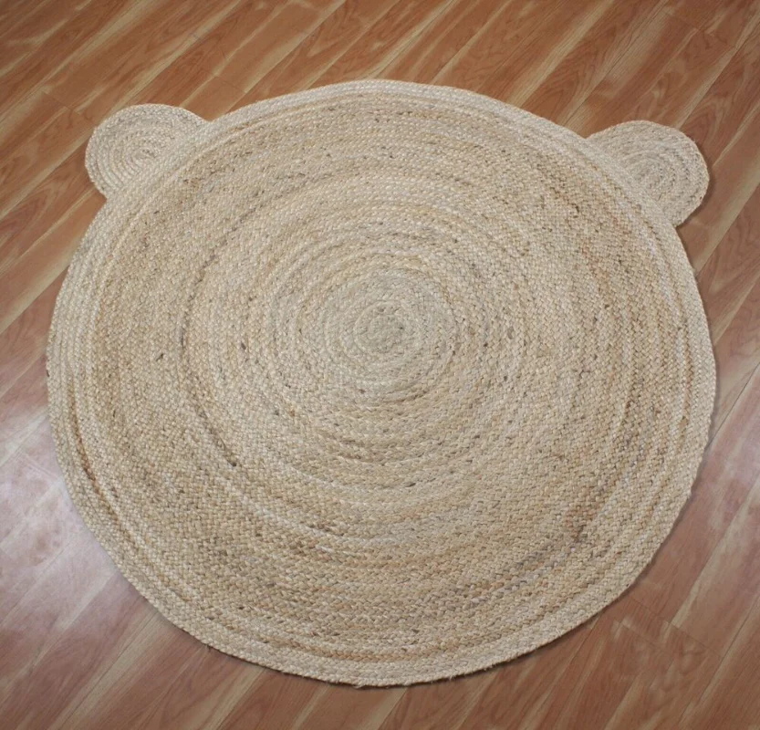 

Round Area 100% Jute Rug Rustic Look Braided Area Runner Rug Carpet Doormat Rugs for Bedroom