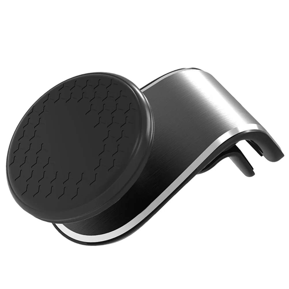 

Holder Magnetic Air Vent Mount Black L Type Durable Silicone Metal Material Easy Install Matte Texture Stable Grip For