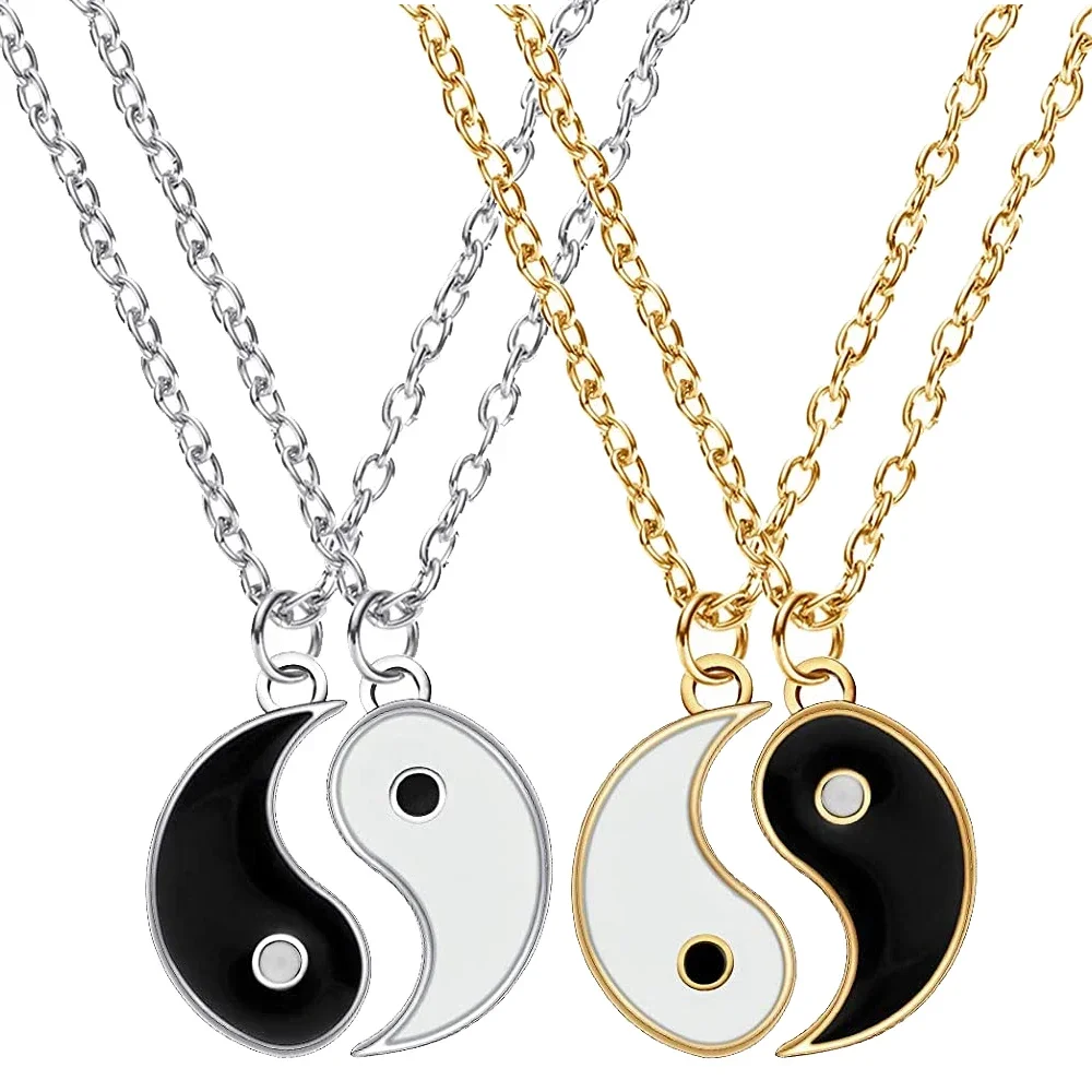 2Pcs Dragon Tai Chi Couple Necklaces