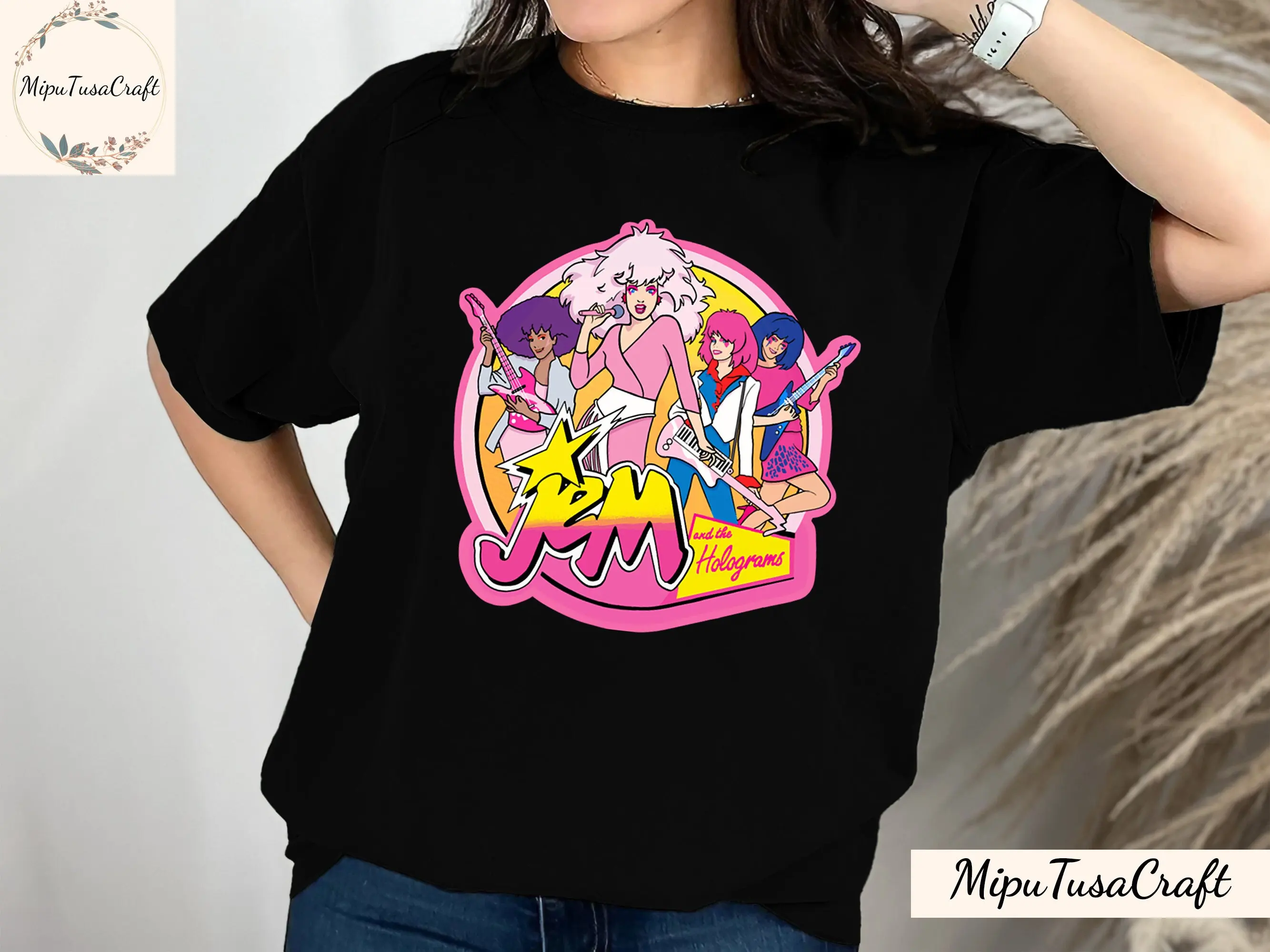 Jem And The Holograms T Shirt For Kids Summer Girl 80'S Women Cartoon Summertime Star Sweat