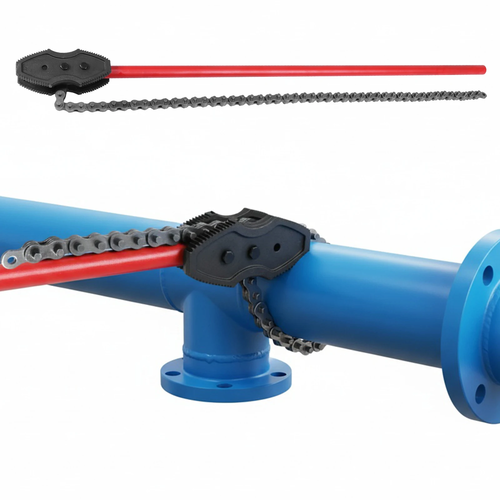 

64-дюймовый трубный ключ из углеродистой стали, усиленный, регулируемый, подходит для труб диаметром 2-12 дюймов, с цепью длиной 56,7 дюймов, для полуприцепов