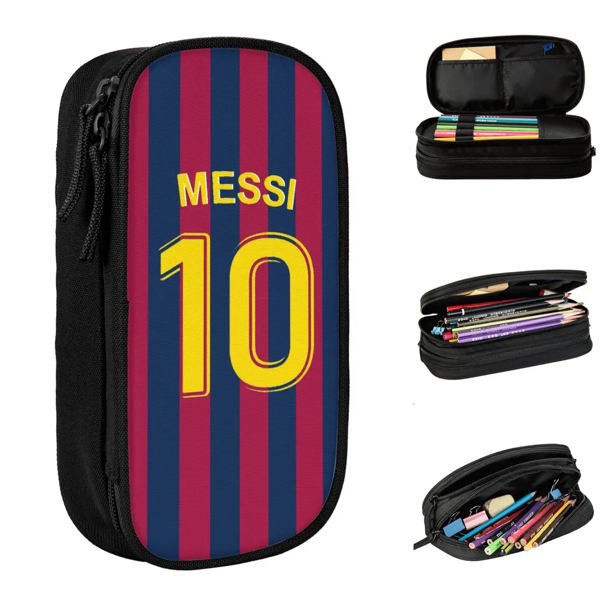 Argentina Number 10 Football Soccer Pencil Cases Creative Messied Pen Box Bags Kids Big School Supplies Gift Pencilcases