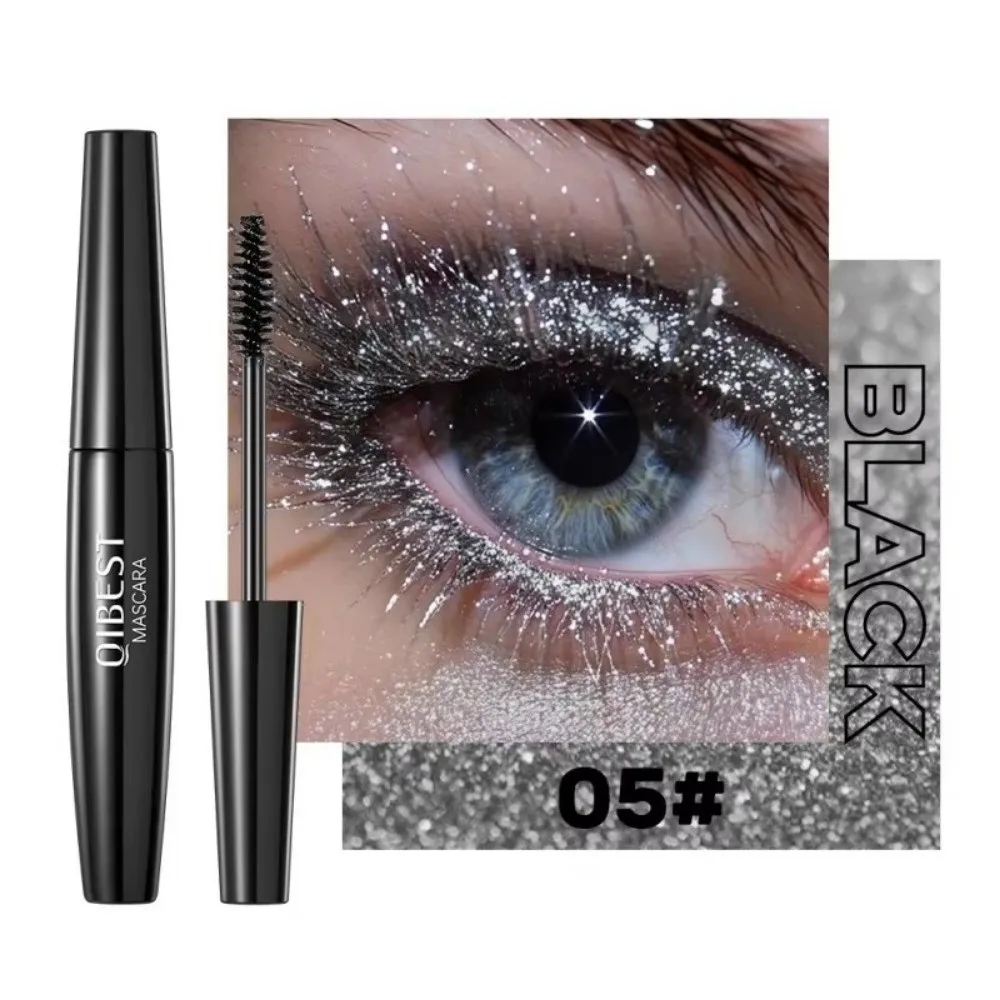 5 Colors Diamond Mascara Shining Galaxy Sequins Glitter Eyelash Brush Waterproof Fast Drying Curling Thick Mascara
