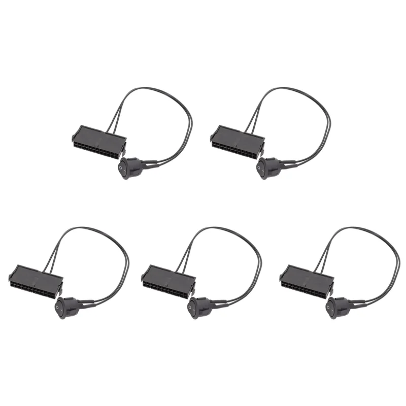

ABT-5X 24 Pin Female ATX PSU Power Supply Starter Tester Start Up Jumper On OFF Switch Cable 18AWG 30CM