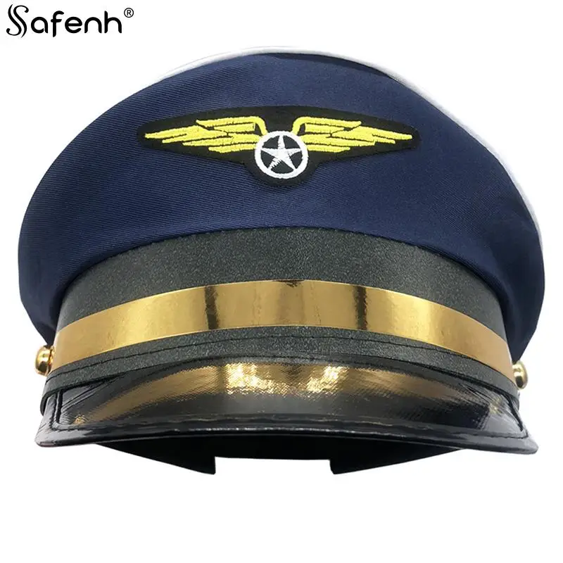 1PCS Cap Captain Hats Navy Party Costume Police Sailors Caps Captains Flight Boat Nautical Aircraft Attendant