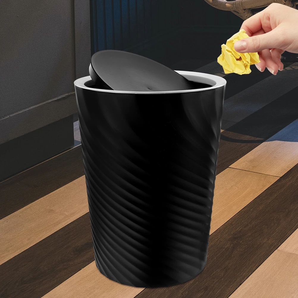 

1pc Swing Lid Trash Can Plastic Thickened Household Garbage Bin For Kitchen Bathroom Living Room Waste Bin Kitchen Trash Cans