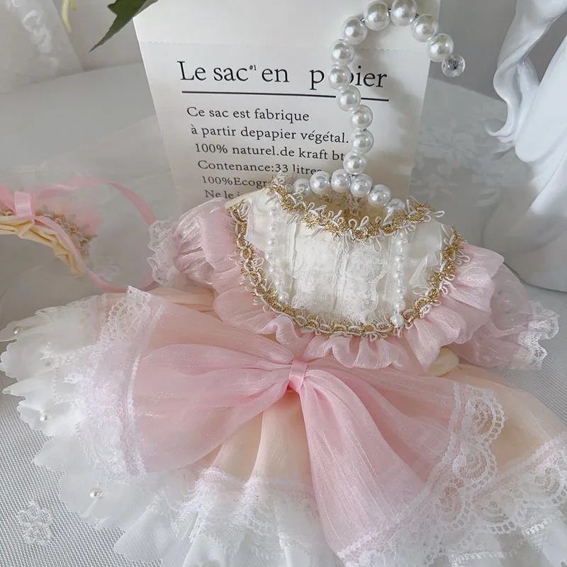 Toys Dress 10CM 15CM 20CM 40CM Cotton Doll Clothes, Pink Lace Princess Skirt Free Shipping