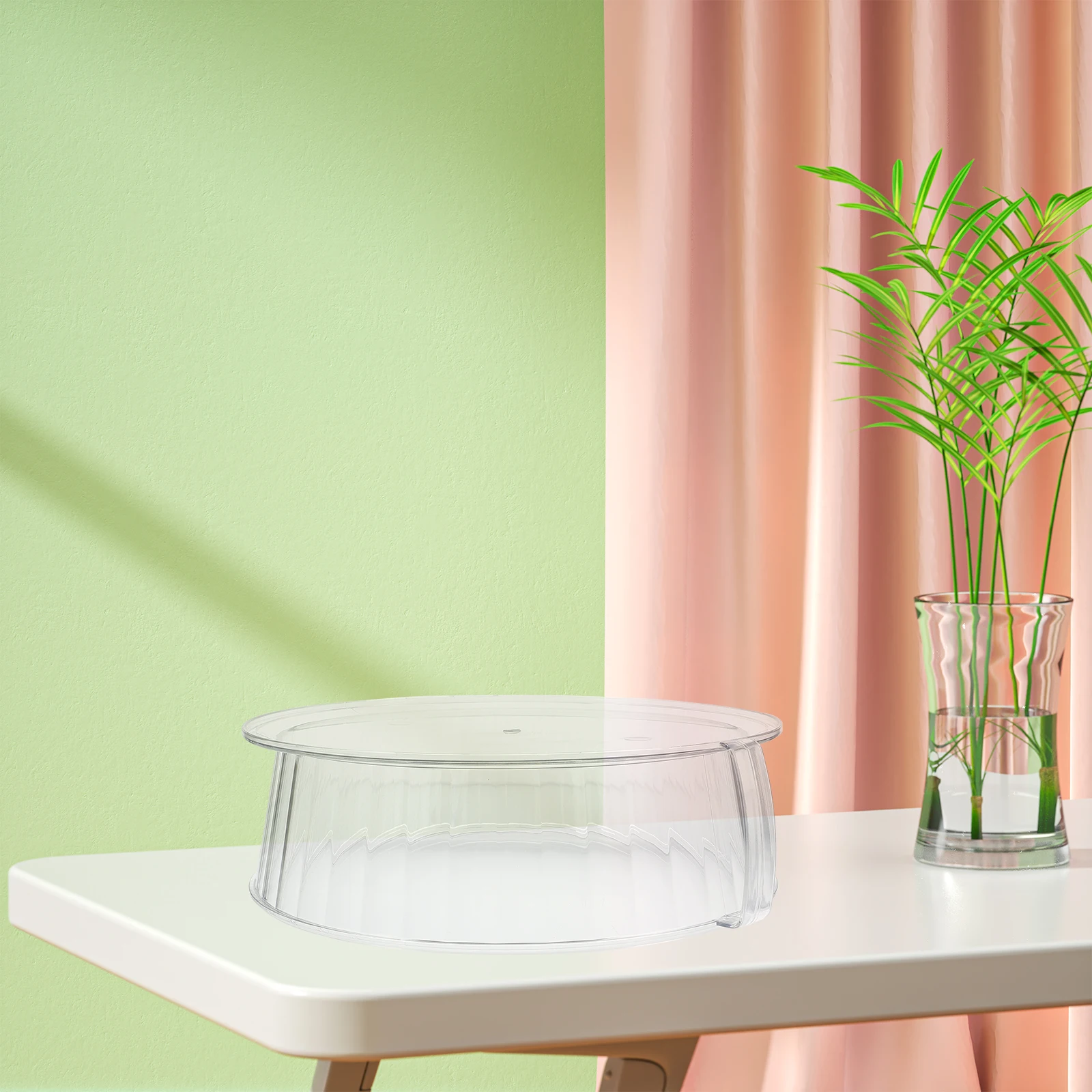 

Microwave Food Cover Mosquito Proof Transparent Pet Reusable Kitchen Cover Handle Stackable Design Portable Household Food