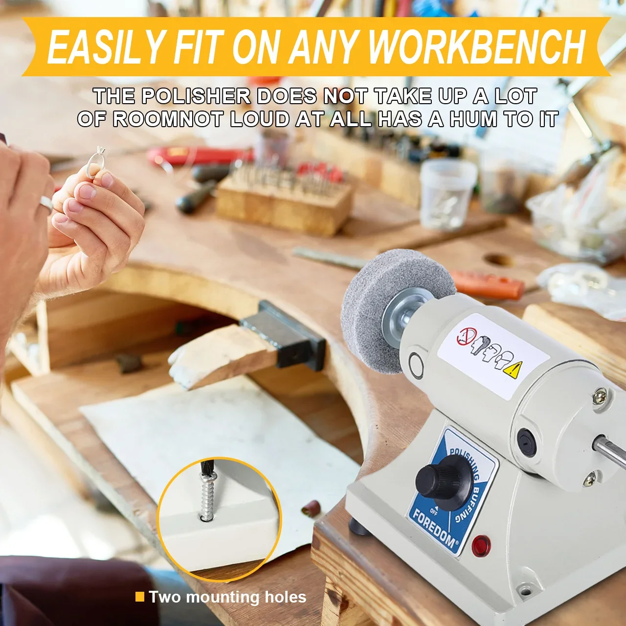 DM-3 مطحنة مخرطة مزدوجة الرأس 180 وات 7000 دورة في الدقيقة ملمع مجوهرات قابل للتعديل لتلميع المعادن/اليشم (المحرك فقط) #6