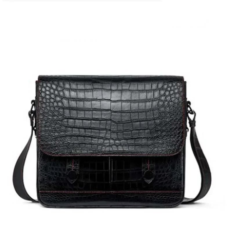 gete new New crocodile single shoulder bag men leisure fashion cross body bag crocodile  hand vertical men bag