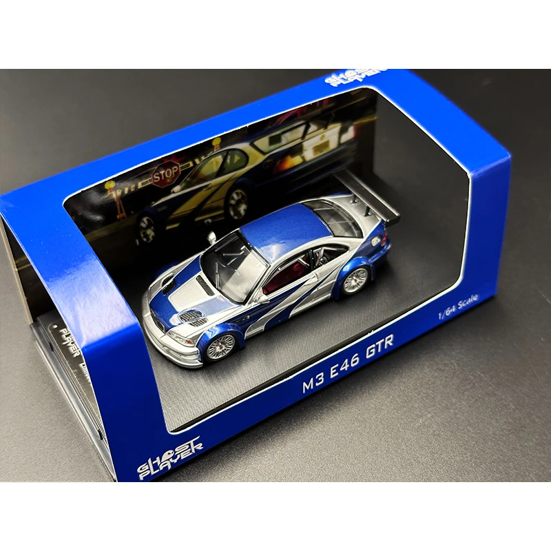 GP In Stock 1:64 E46 M3 GTR NFS9 Diecast Diorama Car Model Collection Miniature Toys Ghost Player