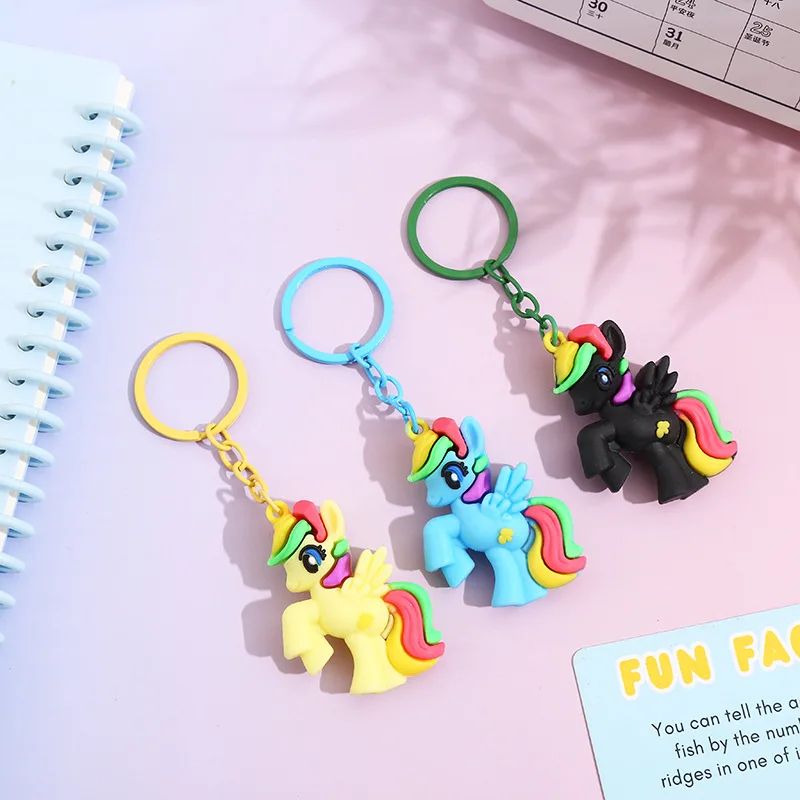 Cute Unicorn My Little Pony Keychain Bag Pendant Cartoon Hanging Decoration